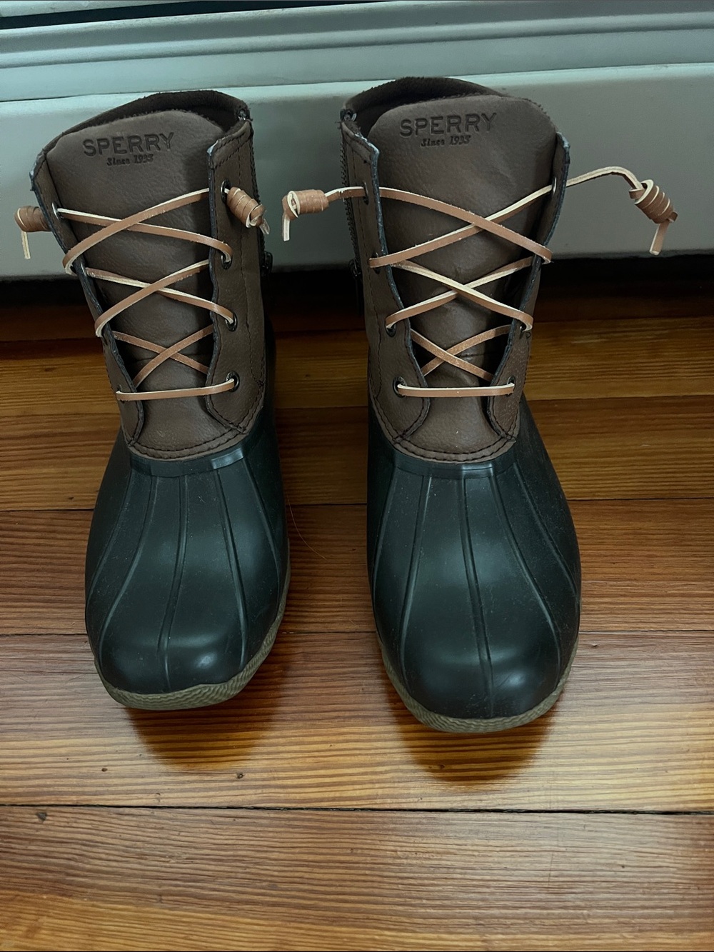 Sperry Brown & Black Waterproof Lace-Up Duck Boots